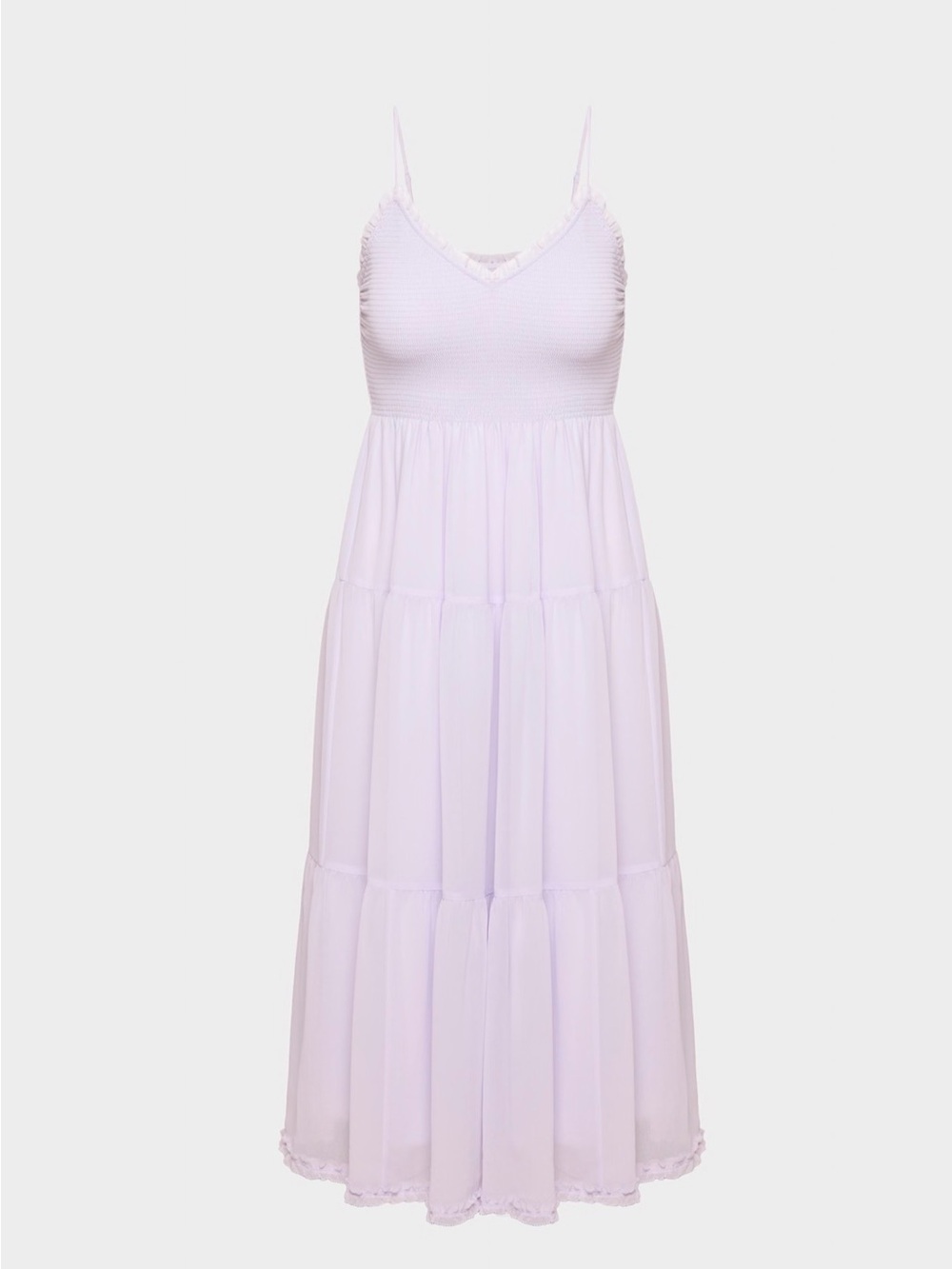 Wilfred Aritzia Tuberose Dress Chiffon tiered V-neck Field Lavender Layered L